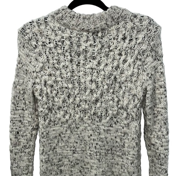 American Eagle Outfitters Mock Neck Wool Blend Cream Grey Sweater Dress | Small - Picture 4 of 7